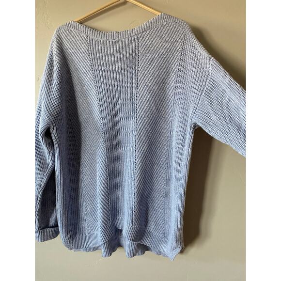 M&S Collections Blue Chunky Knit Women's Pullover Sweater- Size Large - Picture 3 of 4